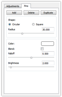 Environment editor Pin UI