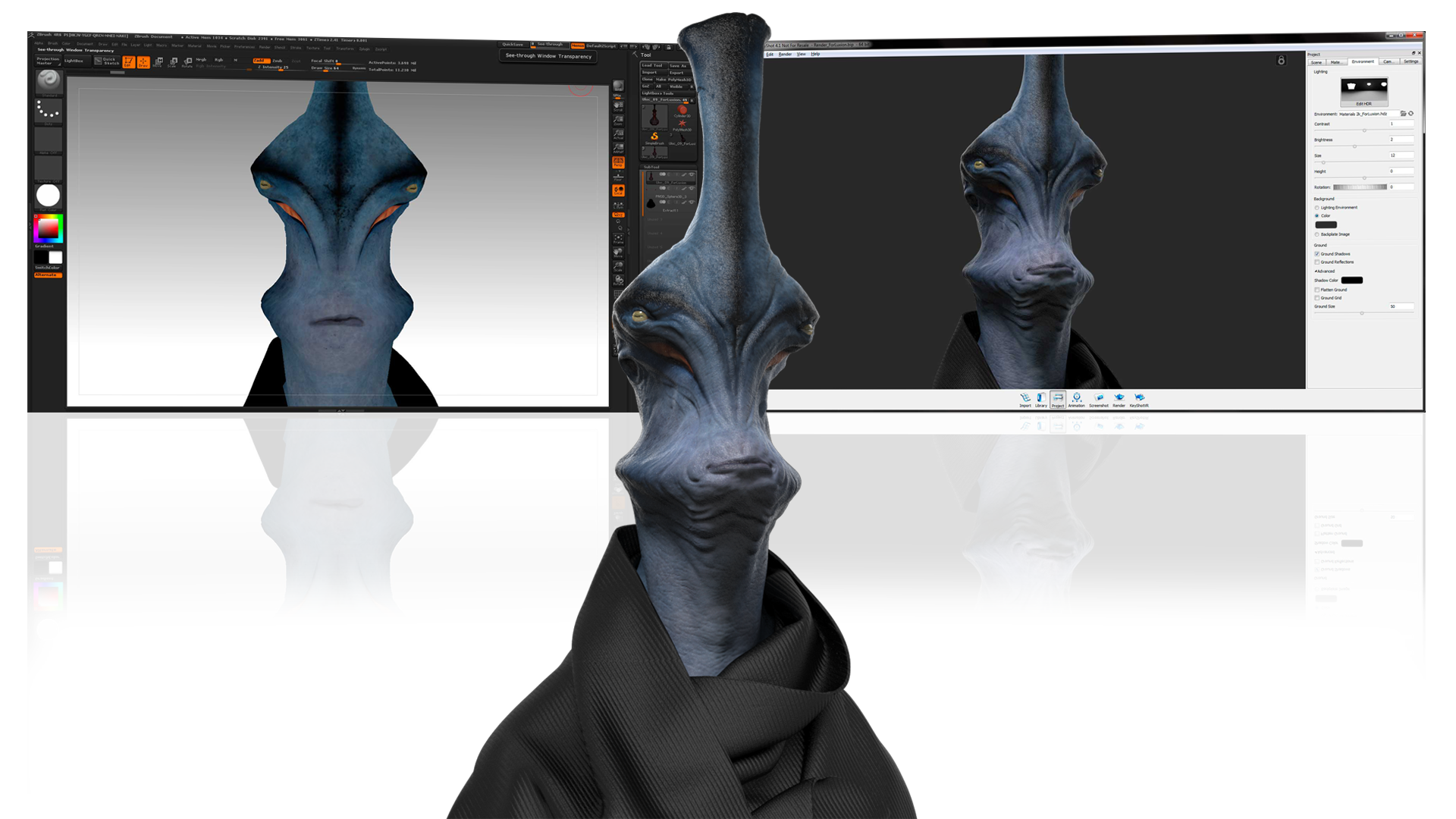 make transparent in zbrush