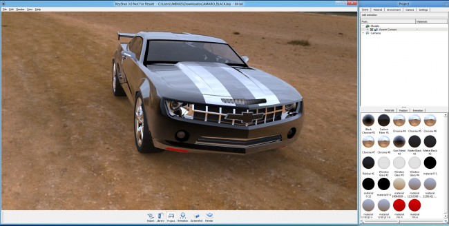 3D Rendering of a Camaro Done in KeyShot