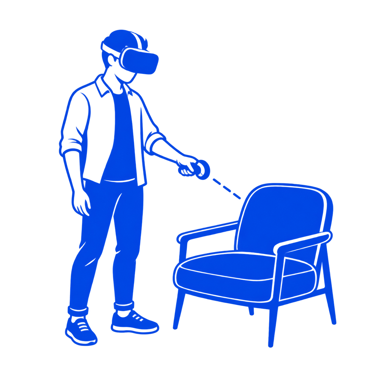 Viewing a 3D model in VR illustration